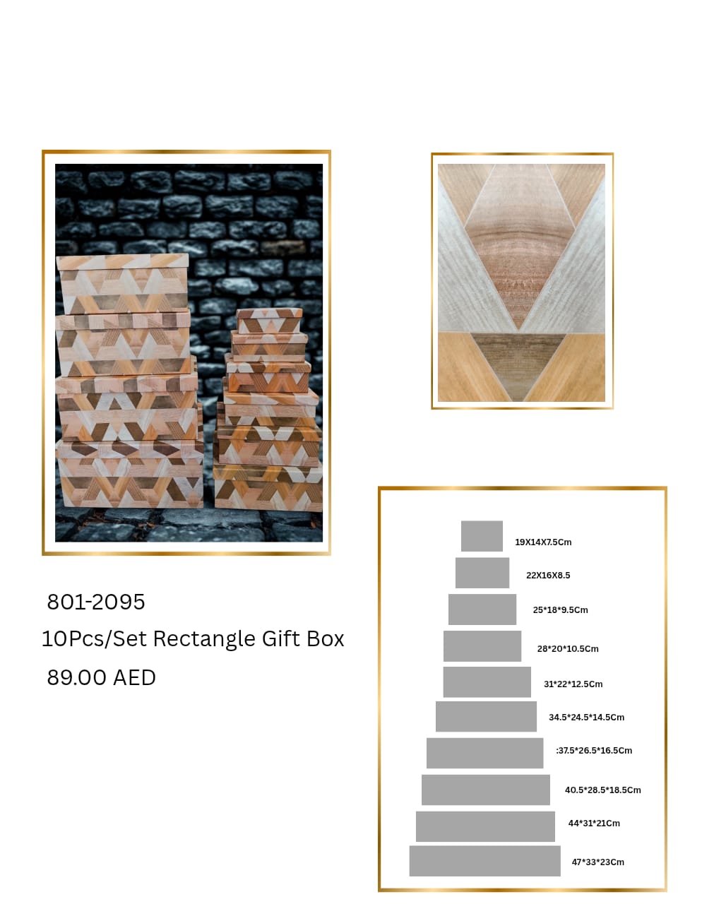 ZIG ZAG GIFT BOX 10 SIZES A TO I 5AED TO 50AED
