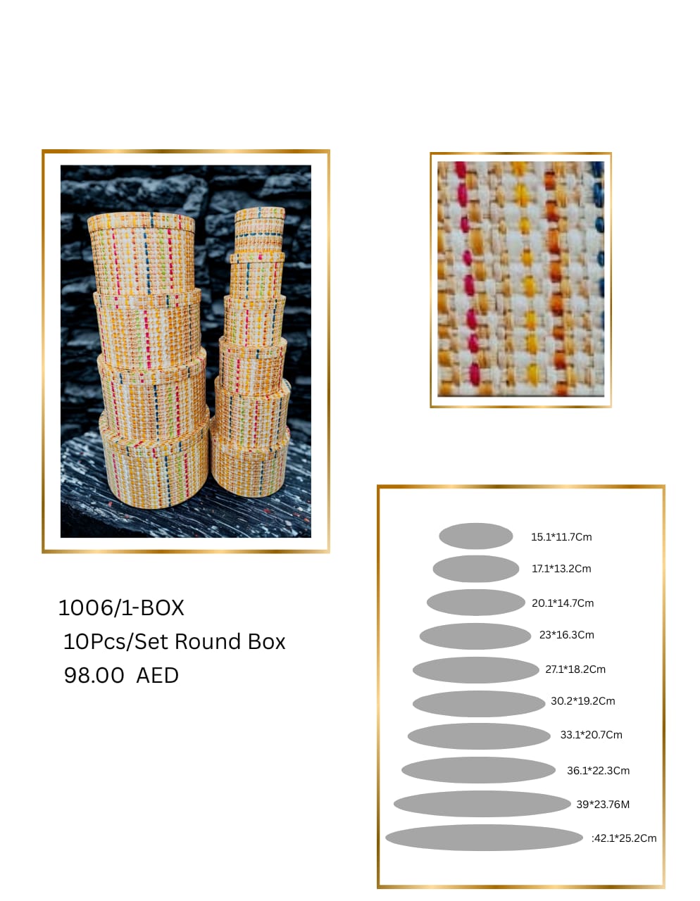 ROUND GIFT BOX FUN DESIGN SET 10