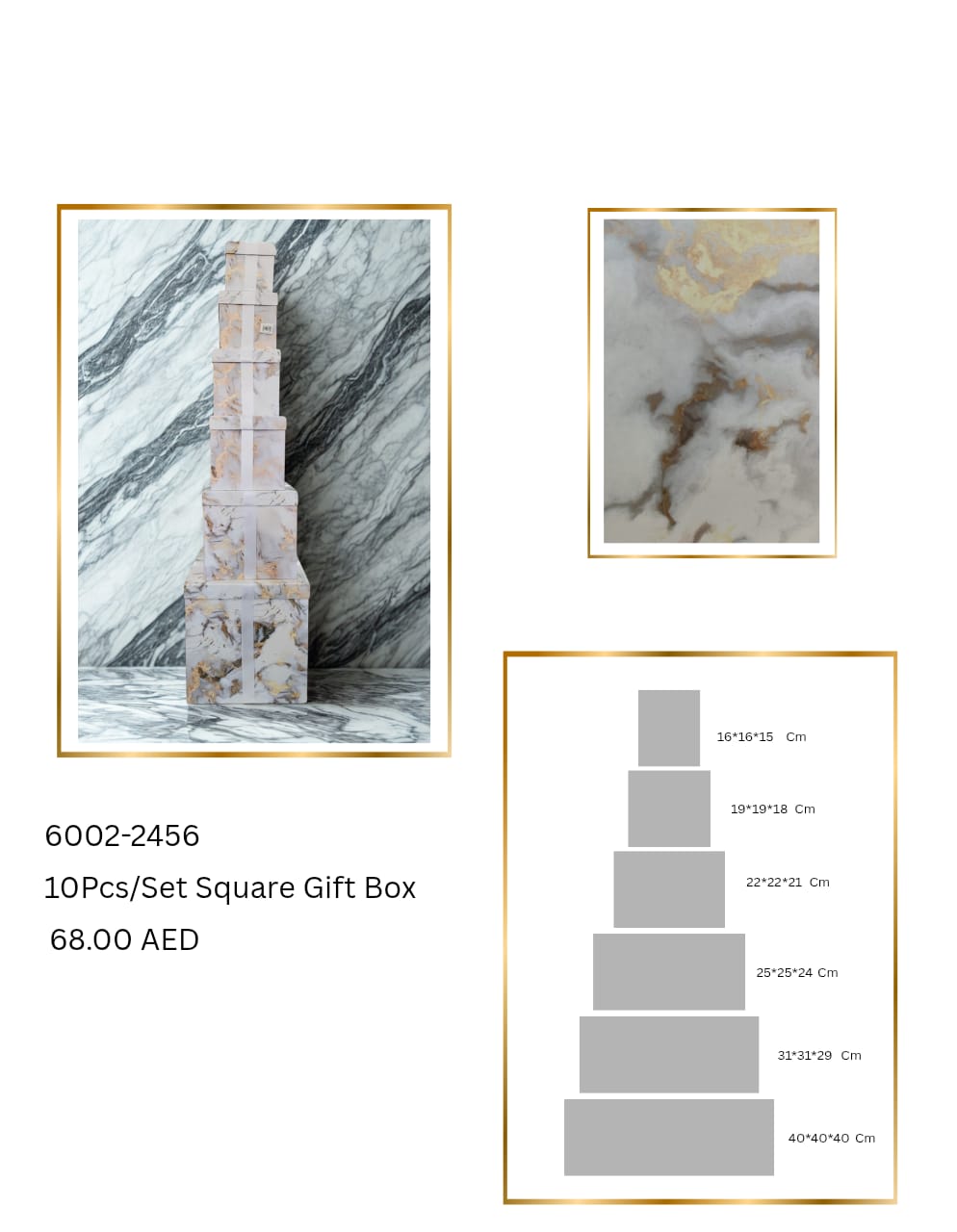 MARBLE SQUARE BOX 10PC SET 200AED