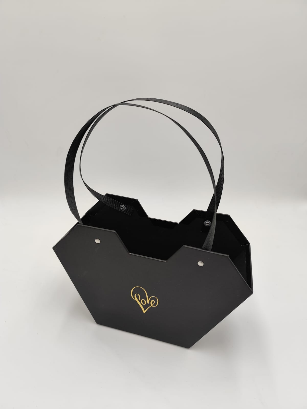 BLACK FLOWER/CANDY BOX WITH HANDLE