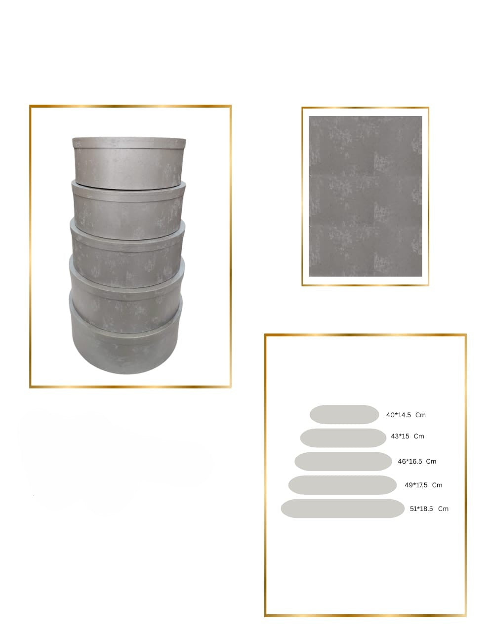 ROUND SILVER EFFECT BOX 5 SIZES AVAILABLE